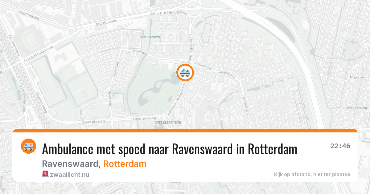 Ambulance met spoed naar Ravenswaard in Rotterdam — 18 mrt 2026