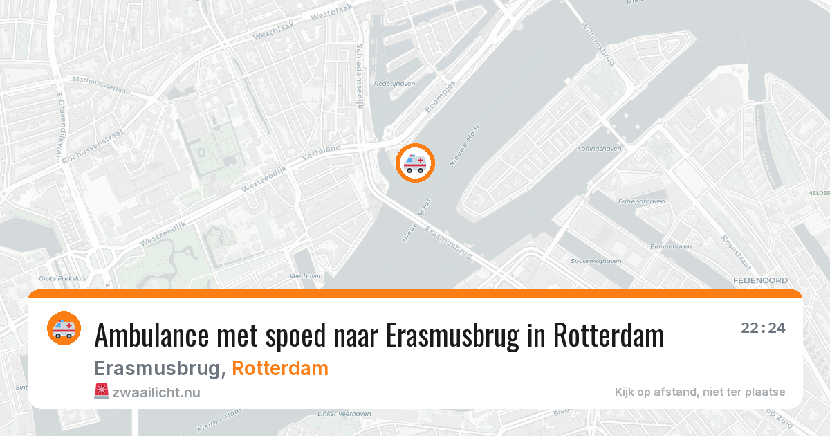 Ambulance met spoed naar Erasmusbrug in Rotterdam — 29 mei 2026