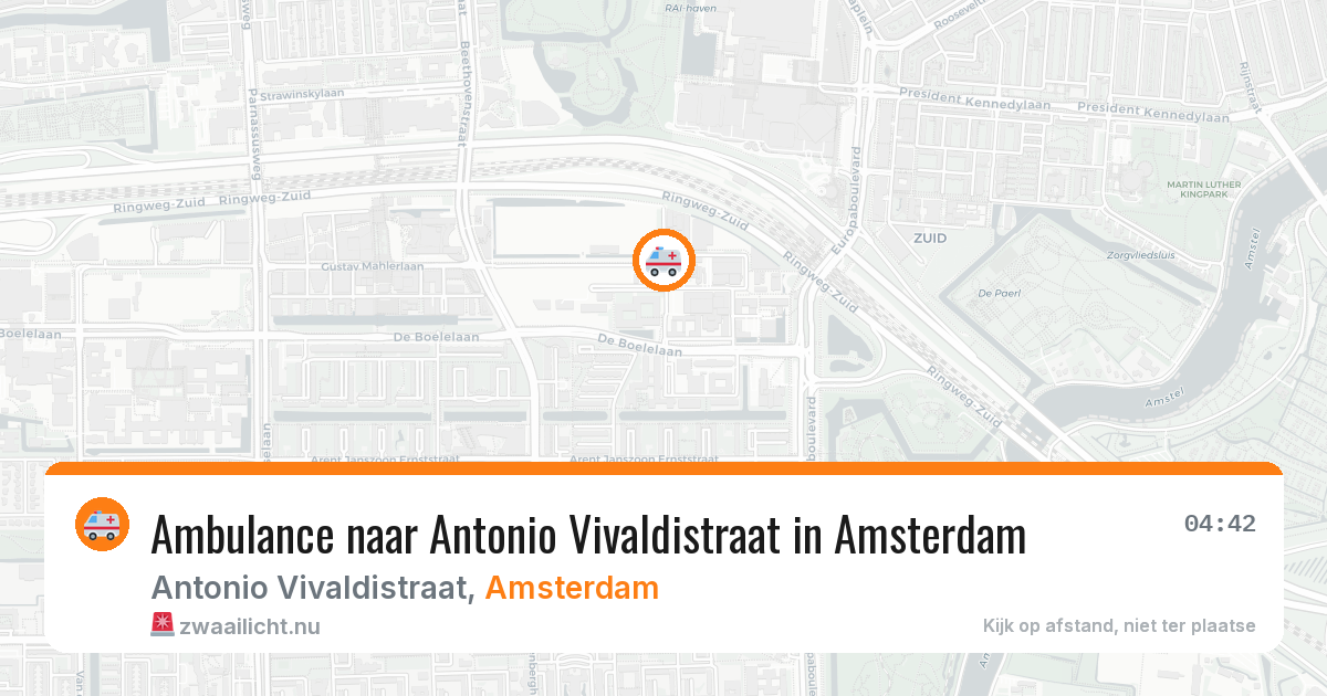 Ambulance naar Antonio Vivaldistraat in Amsterdam — 14 jul 2026
