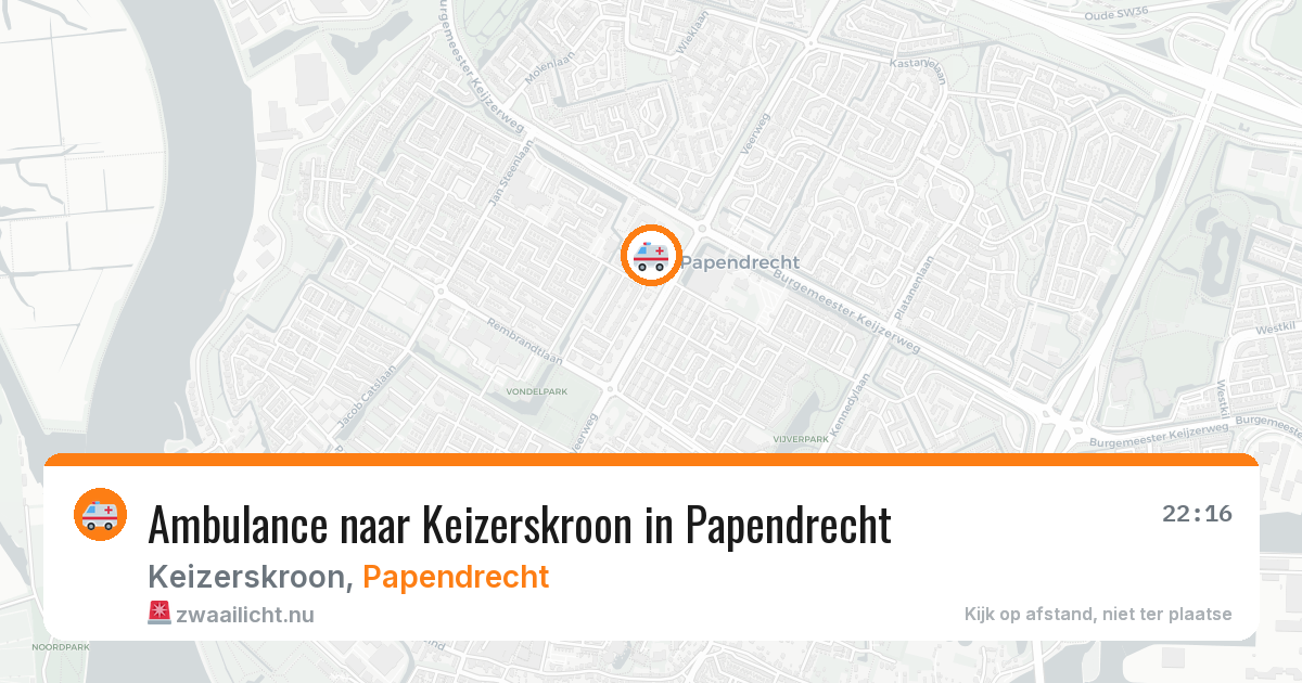 Ambulance naar Keizerskroon in Papendrecht — 27 mrt 2026