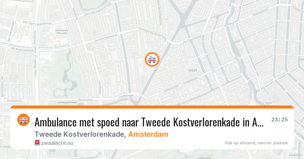 Ambulance met spoed naar Tweede Kostverlorenkade in Amsterdam — 16 jul 2026