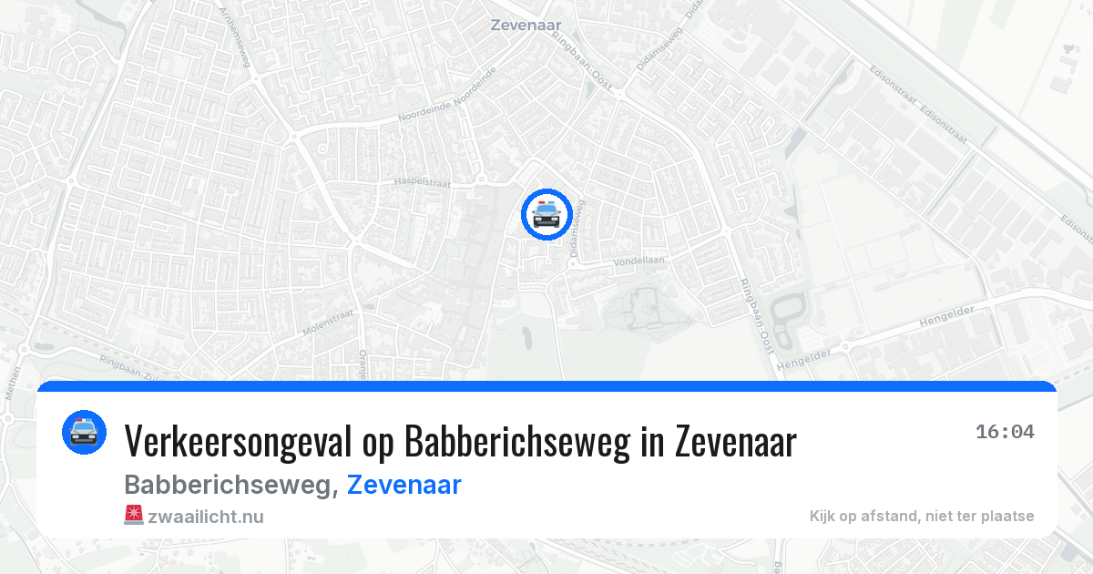 Verkeersongeval op Babberichseweg in Zevenaar — 14 mrt 2026