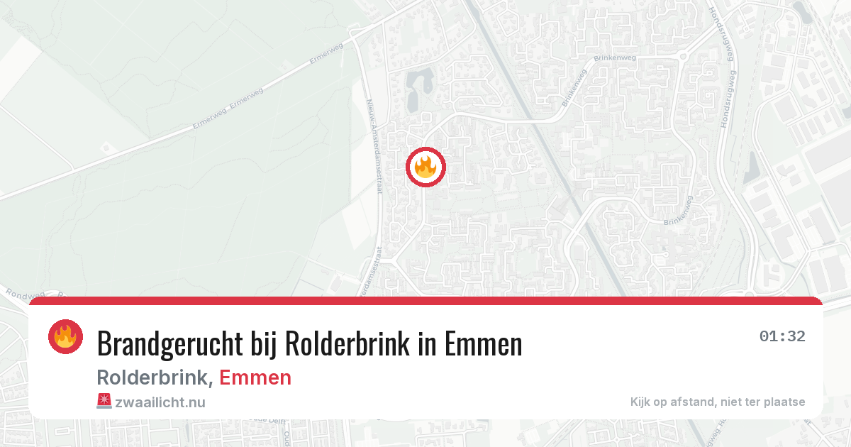 Brandgerucht bij Rolderbrink in Emmen — 4 mei 2026