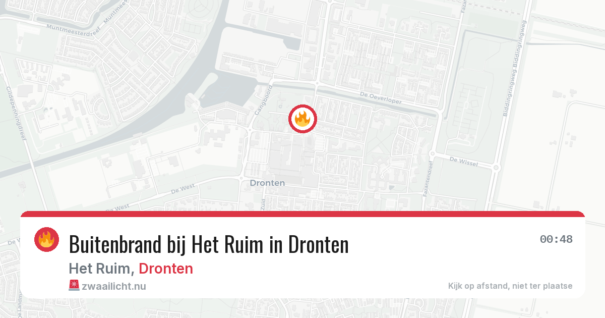 Buitenbrand bij Het Ruim in Dronten — 21 jul 2026