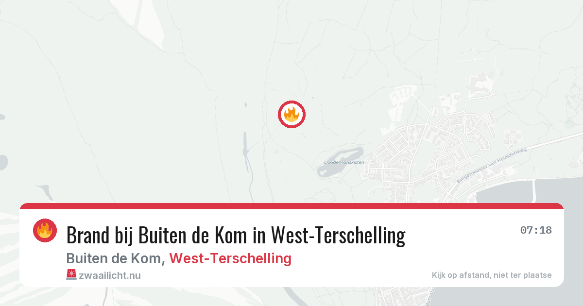 Brand bij Buiten de Kom in West-Terschelling — 14 jul 2026