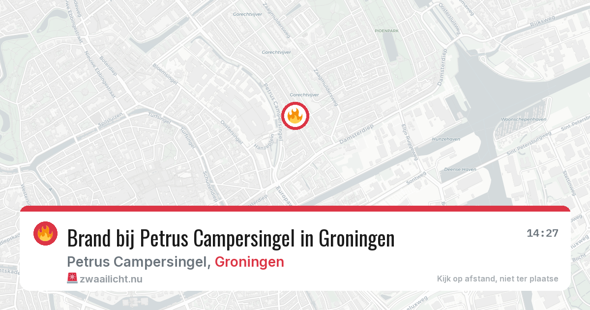 Brand bij Petrus Campersingel in Groningen — 22 mei 2026