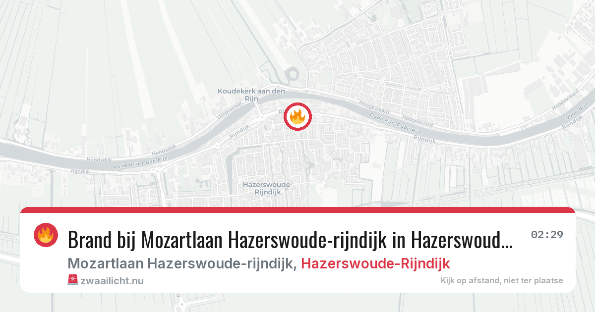 Brand bij Mozartlaan Hazerswoude-rijndijk in Hazerswoude-Rijndijk — 3 jun 2026