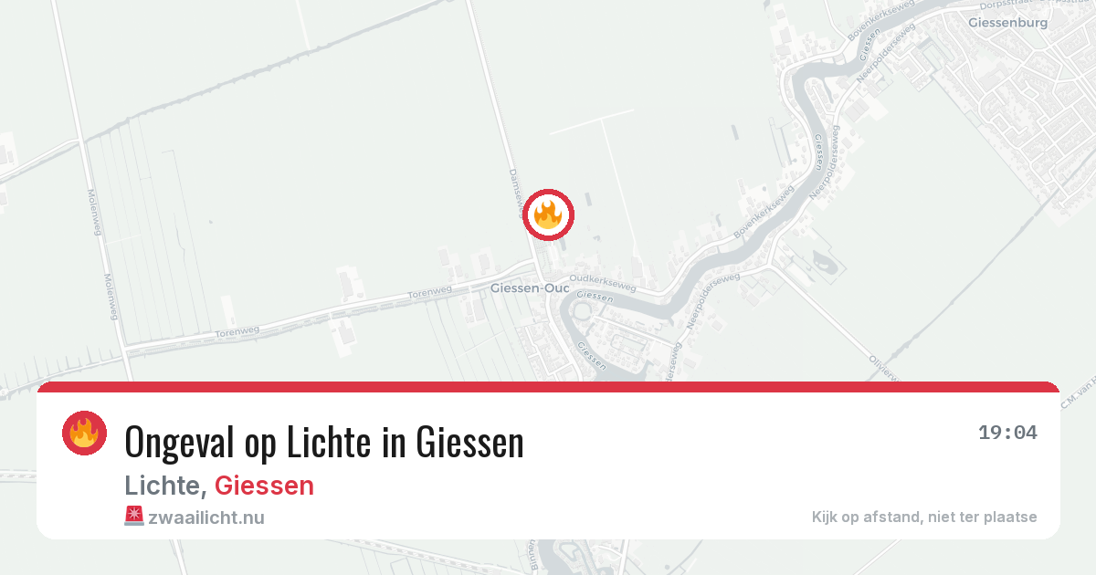 Ongeval op Lichte in Giessen — 25 mei 2026