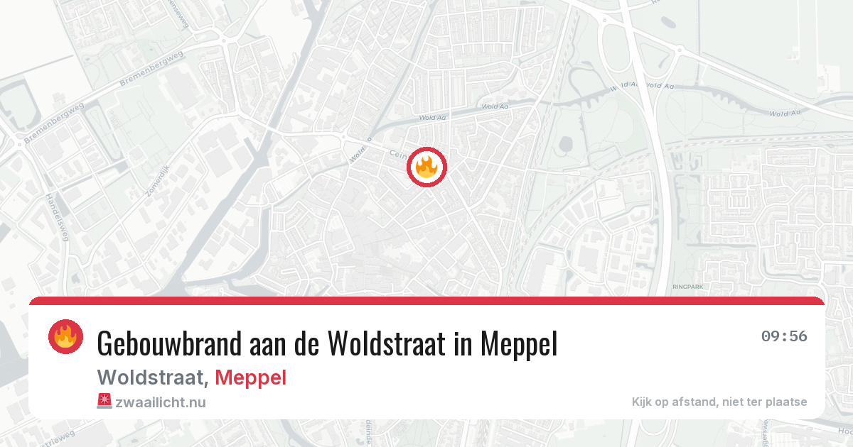 Gebouwbrand aan de Woldstraat in Meppel — 13 jul 2026