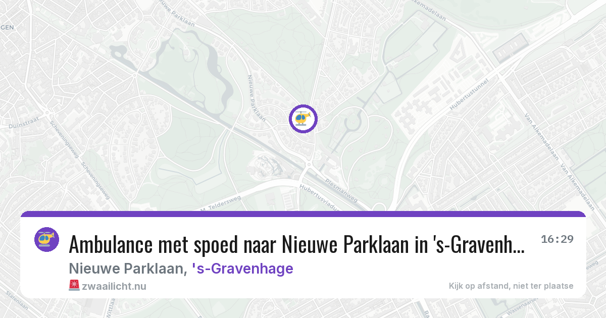 Ambulance met spoed naar Nieuwe Parklaan in 's-Gravenhage — 11 jul 2026