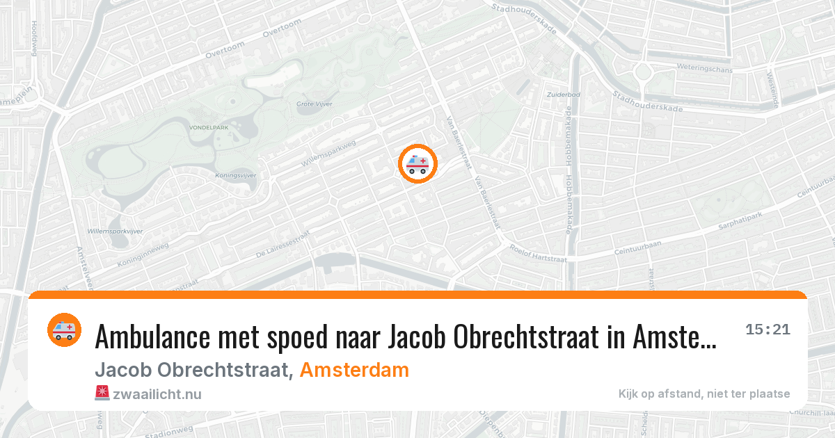 Ambulance met spoed naar Jacob Obrechtstraat in Amsterdam — 26 mrt 2026