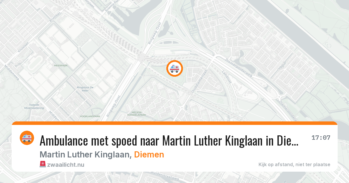 Ambulance met spoed naar Martin Luther Kinglaan in Diemen — 1 jun 2026