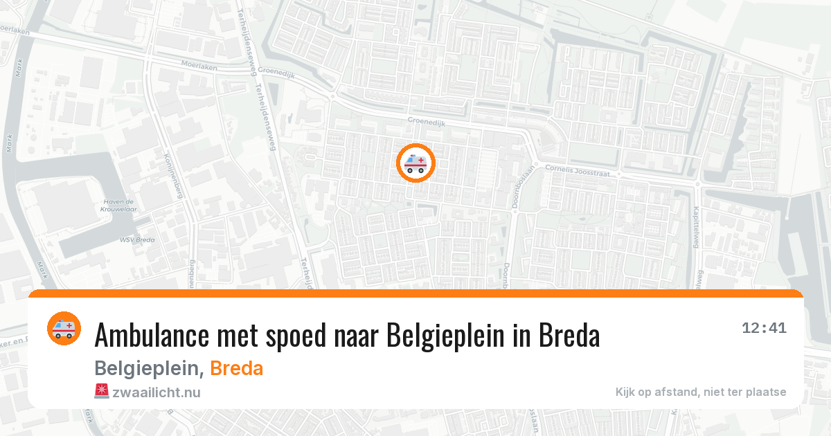 Ambulance met spoed naar Belgieplein in Breda — 25 mei 2026