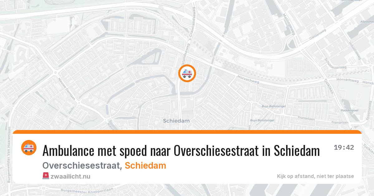 Ambulance met spoed naar Overschiesestraat in Schiedam — 14 jul 2026