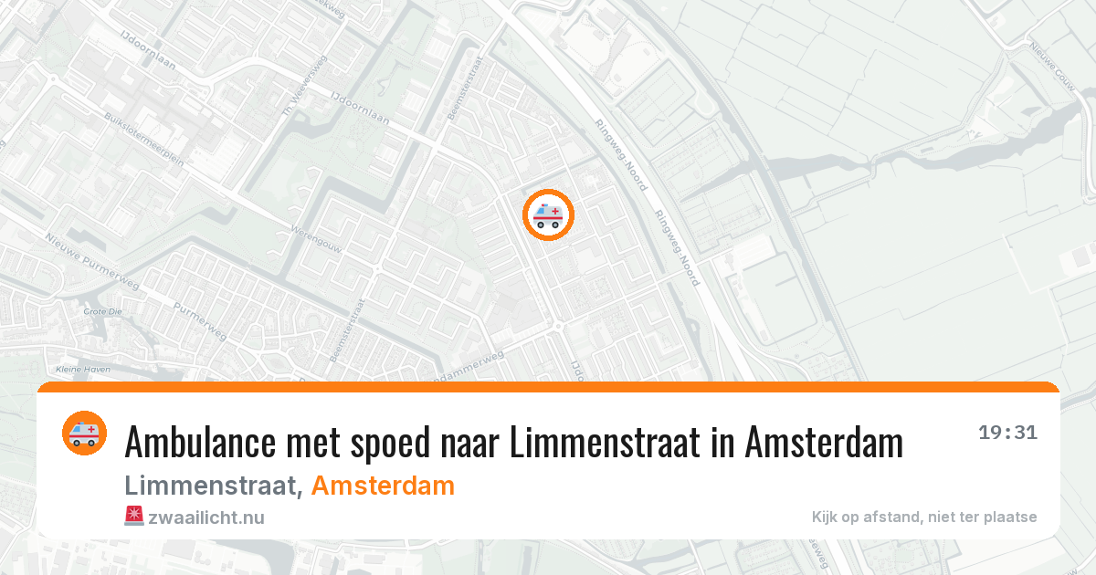 Ambulance met spoed naar Limmenstraat in Amsterdam — 16 mei 2026
