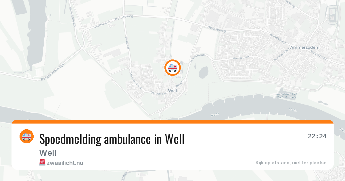 Spoedmelding ambulance in Well — 23 mei 2026