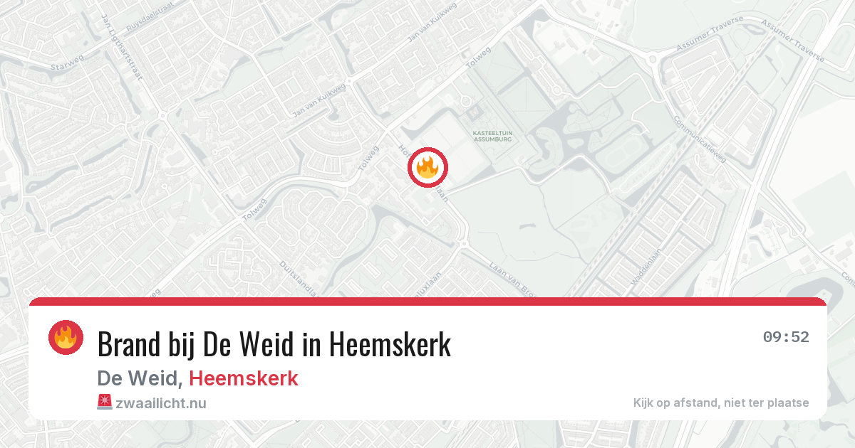 Brand bij De Weid in Heemskerk — 13 jul 2026