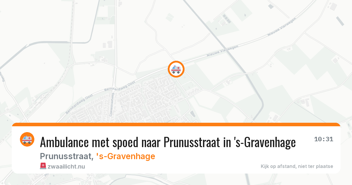 Ambulance met spoed naar Prunusstraat in 's-Gravenhage — 28 mrt 2026