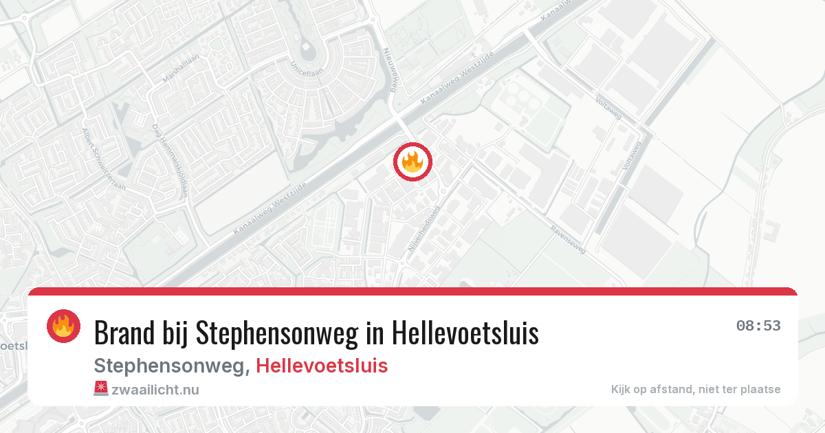 Brand bij Stephensonweg in Hellevoetsluis — 14 jul 2026