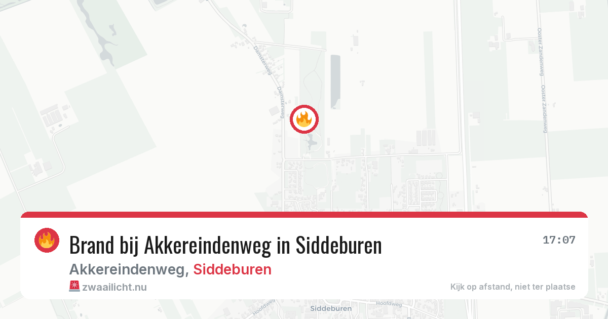 Brand bij Akkereindenweg in Siddeburen — 22 apr 2026