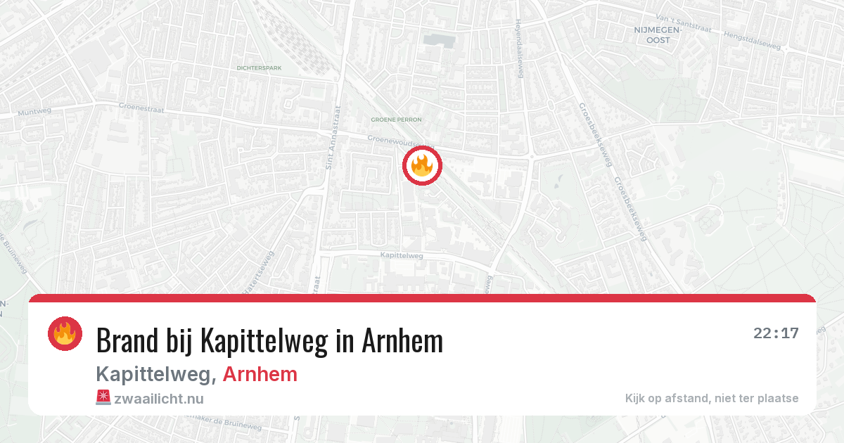 Brand bij Kapittelweg in Arnhem — 9 apr 2026