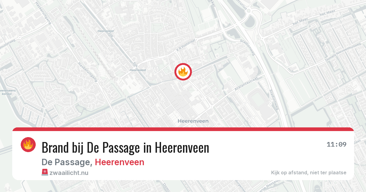 Brand bij De Passage in Heerenveen — 25 mrt 2026