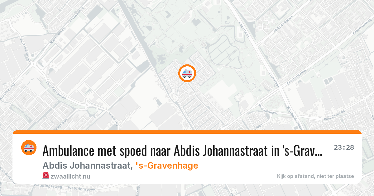 Ambulance met spoed naar Abdis Johannastraat in 's-Gravenhage — 25 jul 2026