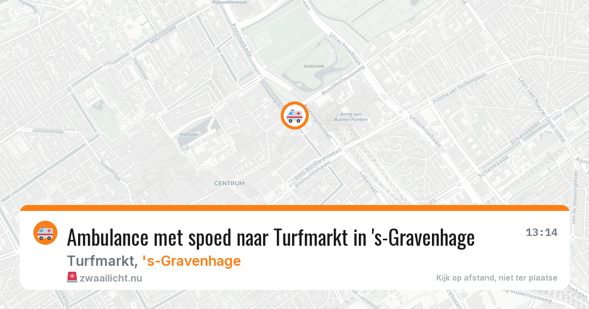 Ambulance met spoed naar Turfmarkt in 's-Gravenhage — 7 mei 2026