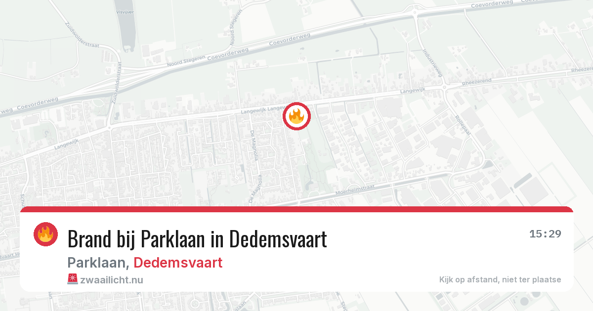 Brand bij Parklaan in Dedemsvaart — 27 apr 2026