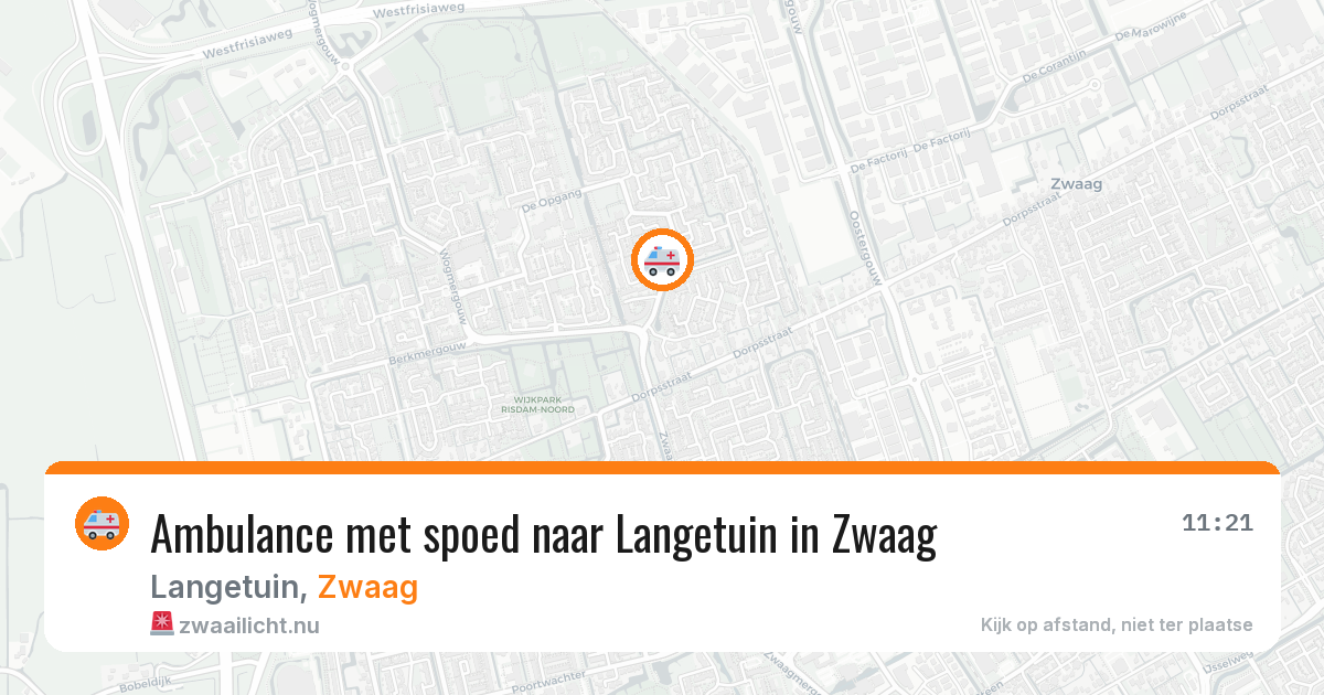 Ambulance met spoed naar Langetuin in Zwaag — 25 apr 2026