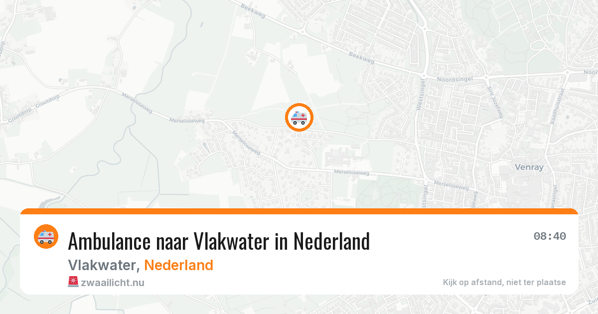 Ambulance naar Vlakwater in Nederland — 28 mei 2026