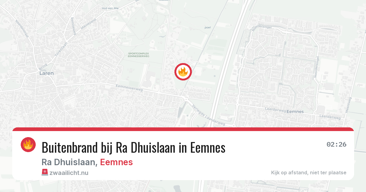 Buitenbrand bij Ra Dhuislaan in Eemnes — 8 jul 2026