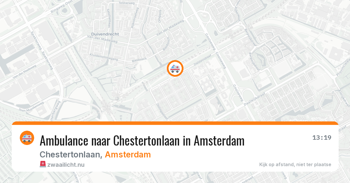 Ambulance naar Chestertonlaan in Amsterdam — 29 mrt 2026