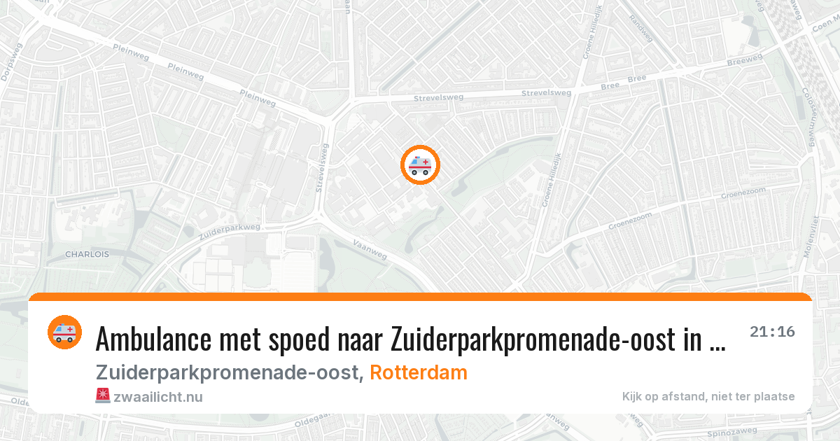 Ambulance met spoed naar Zuiderparkpromenade-oost in Rotterdam — 7 mrt 2026