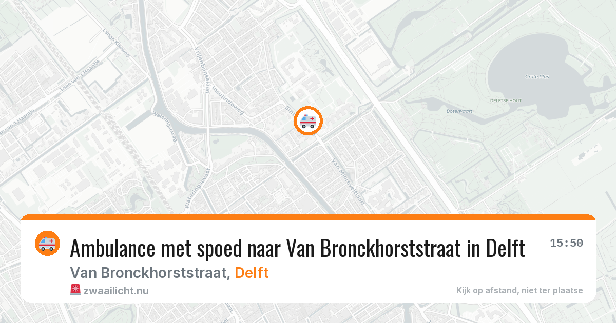 Ambulance met spoed naar Van Bronckhorststraat in Delft — 27 mrt 2026