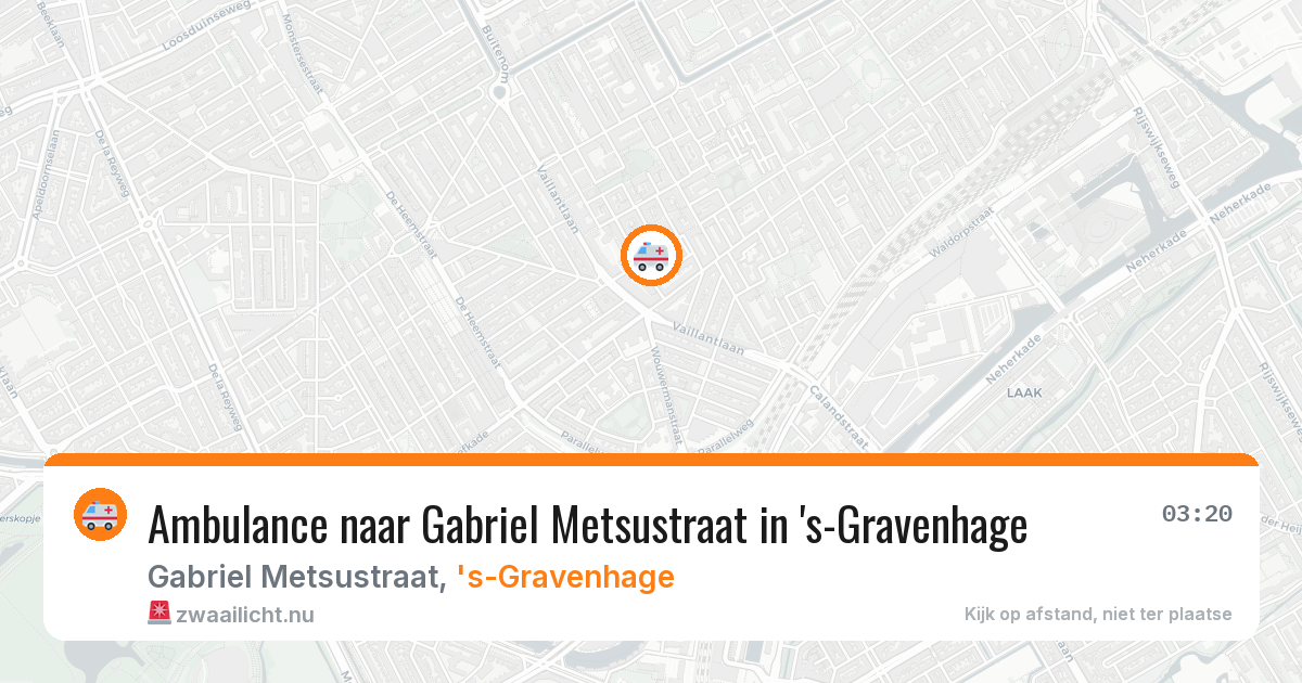 Ambulance naar Gabriel Metsustraat in 's-Gravenhage — 26 jul 2026