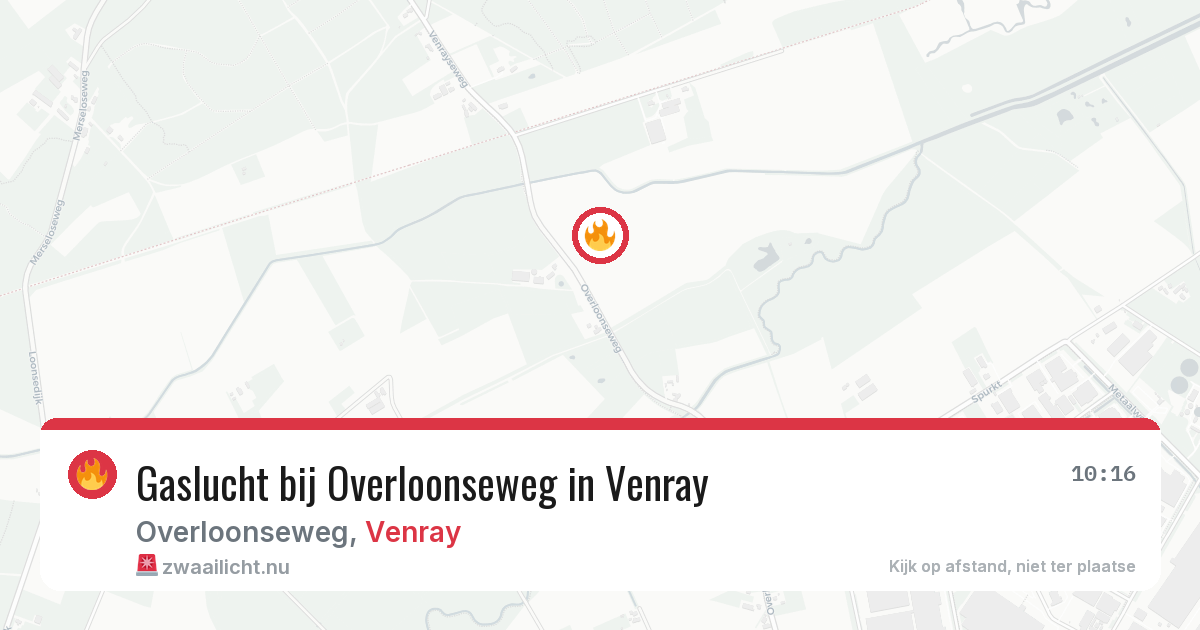 Gaslucht bij Overloonseweg in Venray — 17 mrt 2026