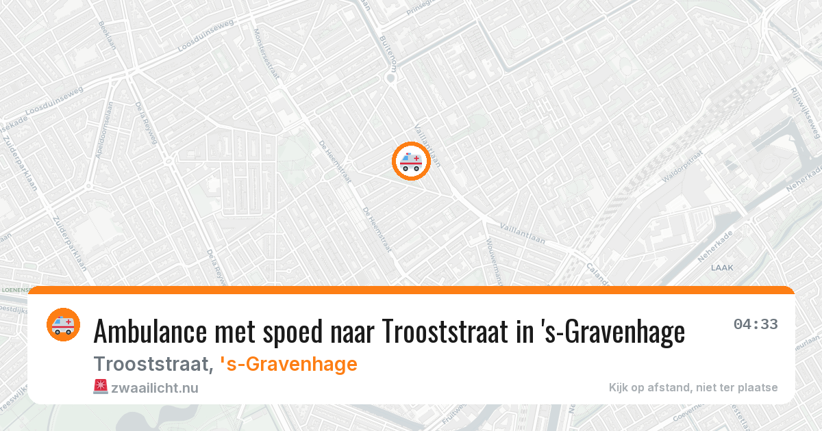 Ambulance met spoed naar Trooststraat in 's-Gravenhage — 14 jul 2026