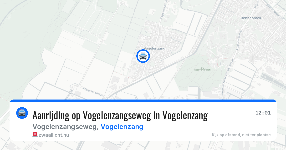 Aanrijding op Vogelenzangseweg in Vogelenzang — 1 jun 2026