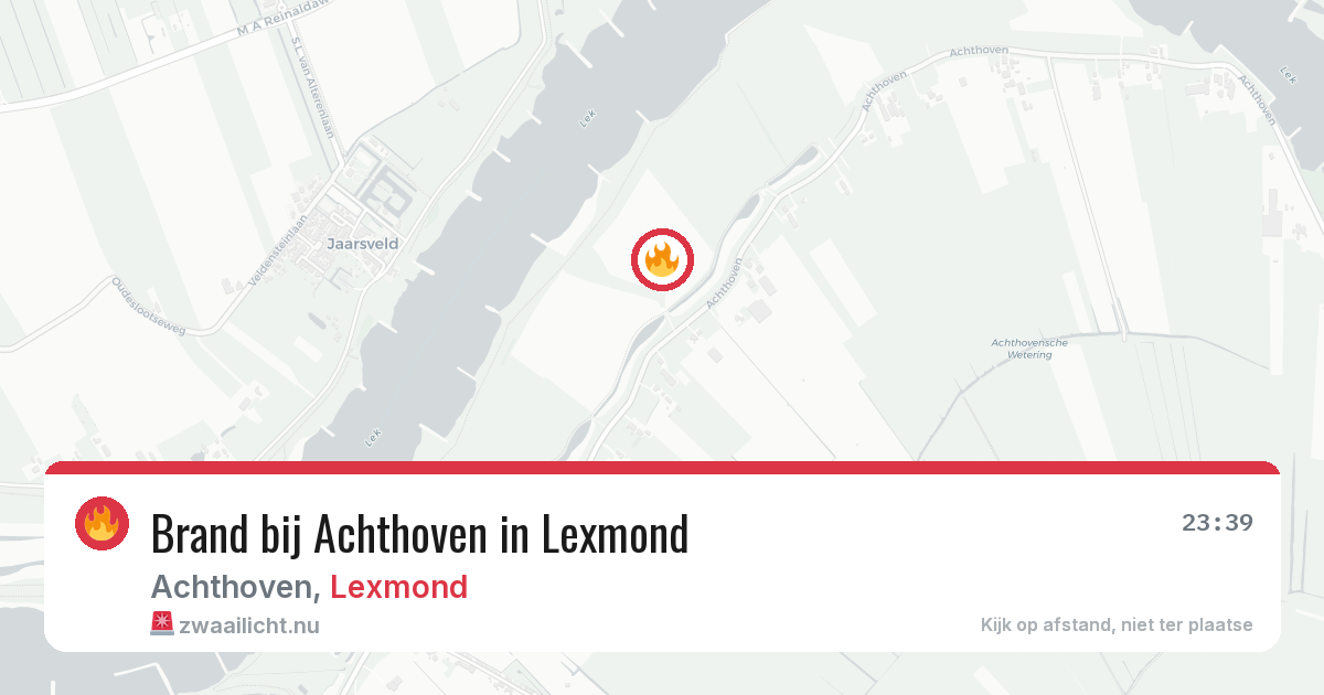 Brand bij Achthoven in Lexmond — 19 jun 2026