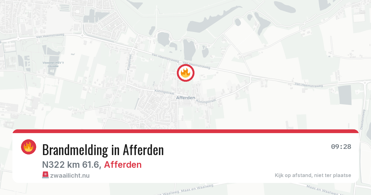 Brandmelding in Afferden — 7 jul 2026