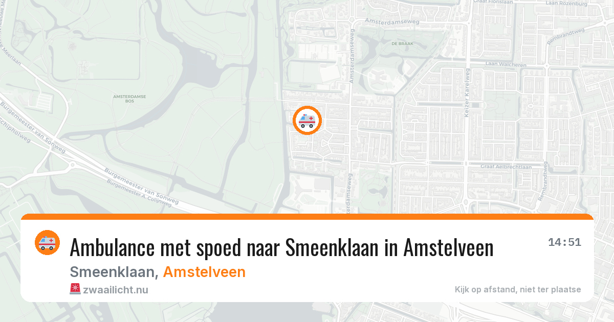 Ambulance met spoed naar Smeenklaan in Amstelveen — 5 jun 2026