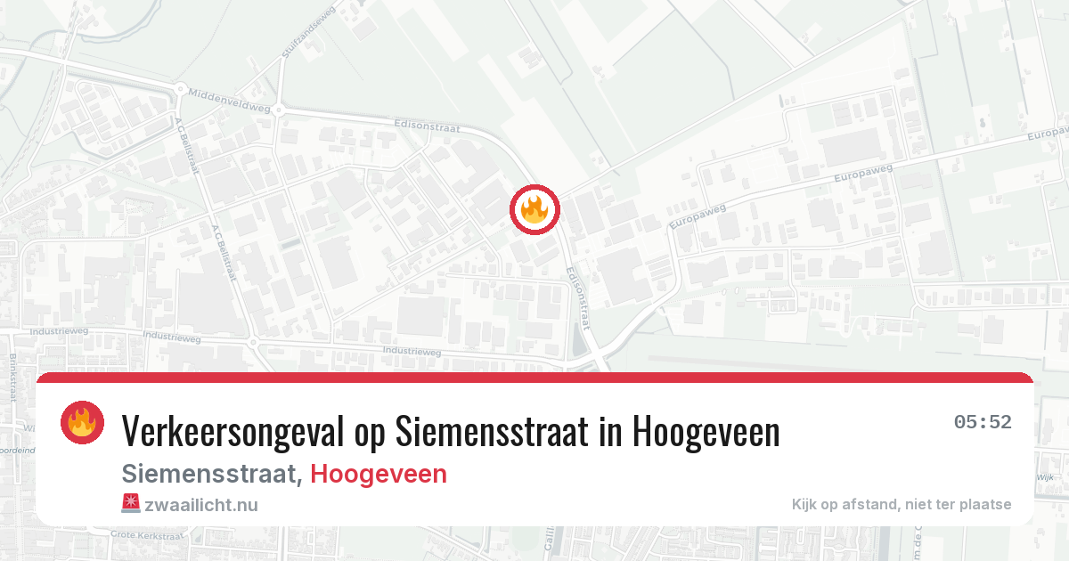 Verkeersongeval op Siemensstraat in Hoogeveen — 10 mrt 2026