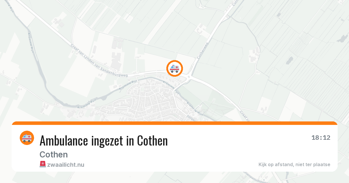 Ambulance ingezet in Cothen — 28 jun 2026