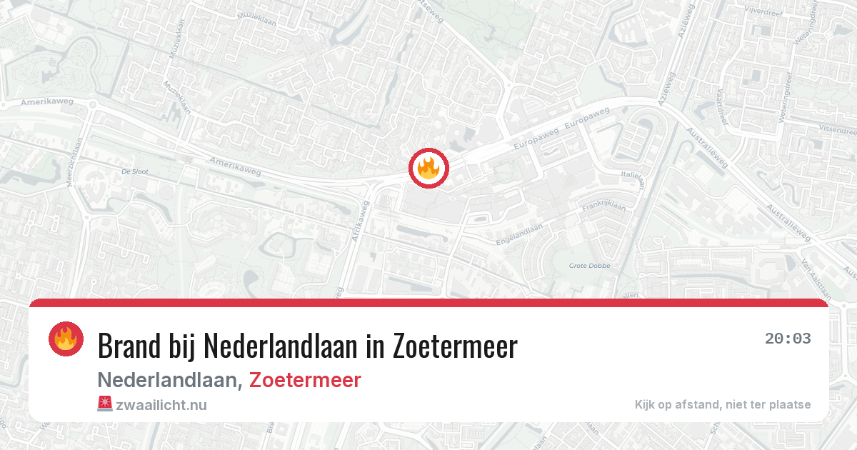 Brand bij Nederlandlaan in Zoetermeer — 17 mrt 2026