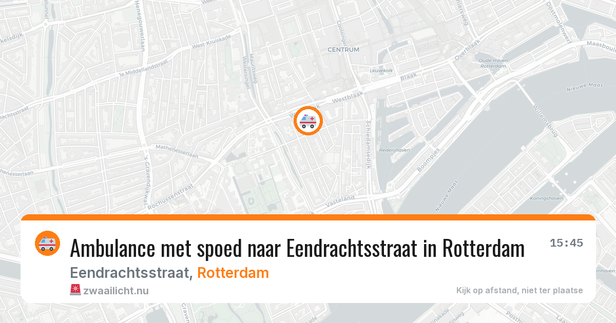 Ambulance met spoed naar Eendrachtsstraat in Rotterdam — 25 jul 2026