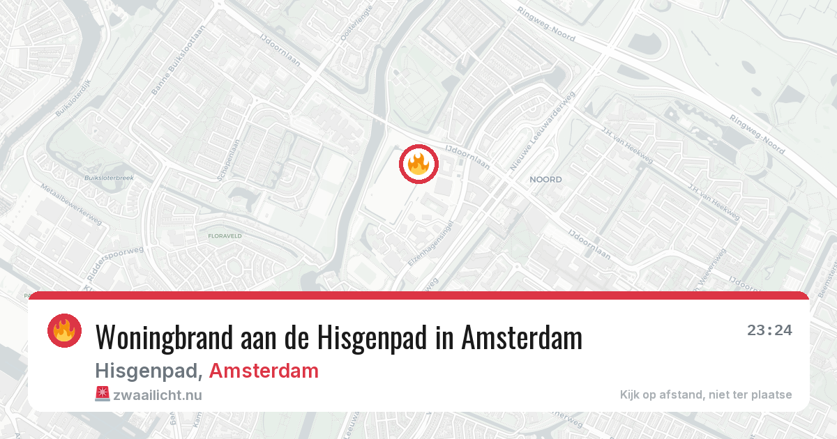 Woningbrand aan de Hisgenpad in Amsterdam — 24 jul 2026