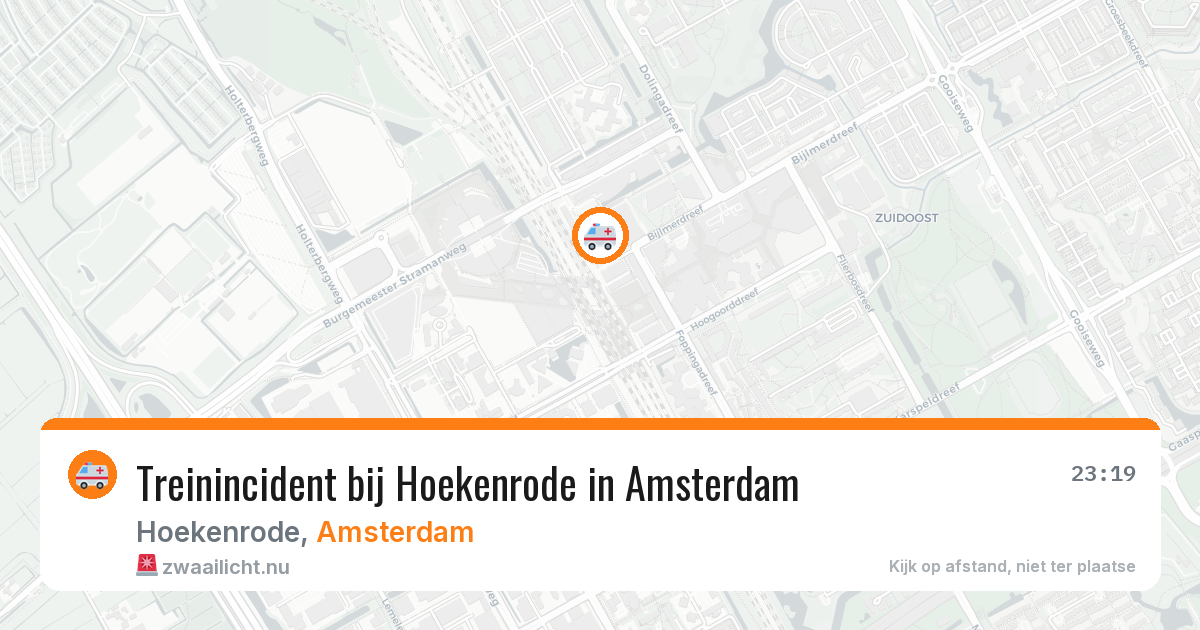 Treinincident bij Hoekenrode in Amsterdam — 23 mei 2026