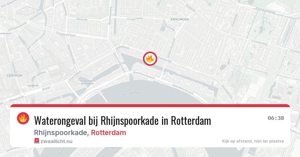 Waterongeval bij Rhijnspoorkade in Rotterdam — 1 jun 2026