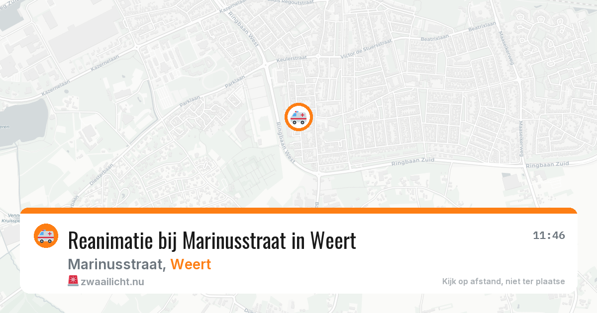 Reanimatie bij Marinusstraat in Weert — 2 mrt 2026